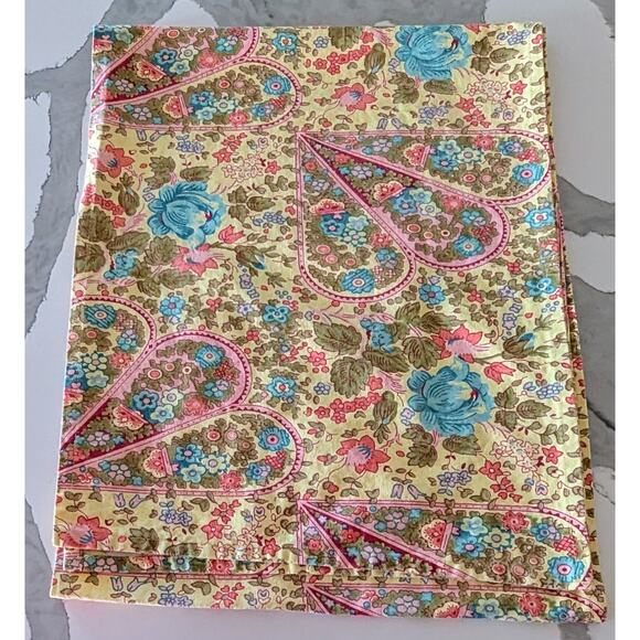 April Cornell Cotton Table Runner Yellow, Green Pink Blue Floral 13” x 68” - Picture 1 of 4
